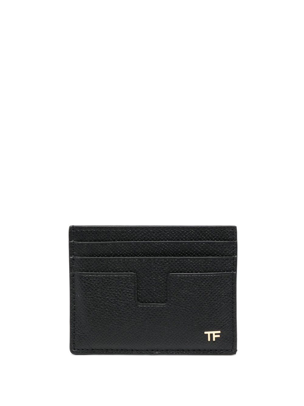 TOM FORD logo标牌皮质卡夹 - 黑色