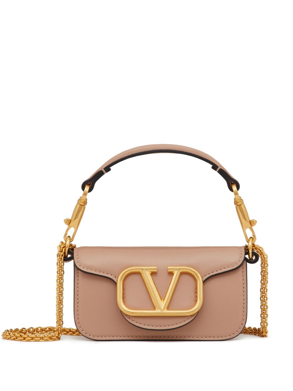 Valentino Garavani Locò 皮质迷你单肩包 - 中性色