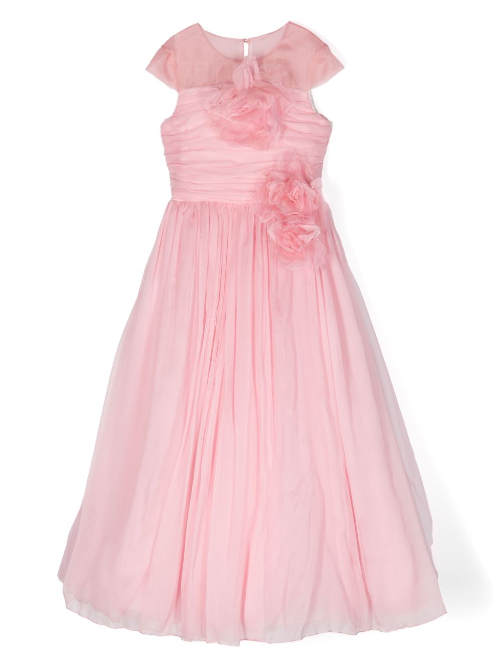 MARCHESA KIDS COUTURE 花卉贴花褶饰礼服 - 粉色