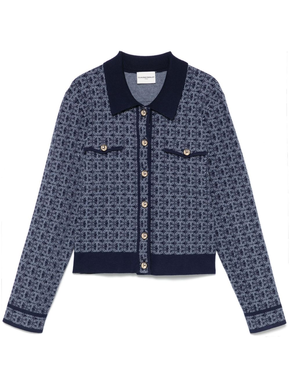 Claudie Pierlot 经典logo经典领开衫 - 蓝色