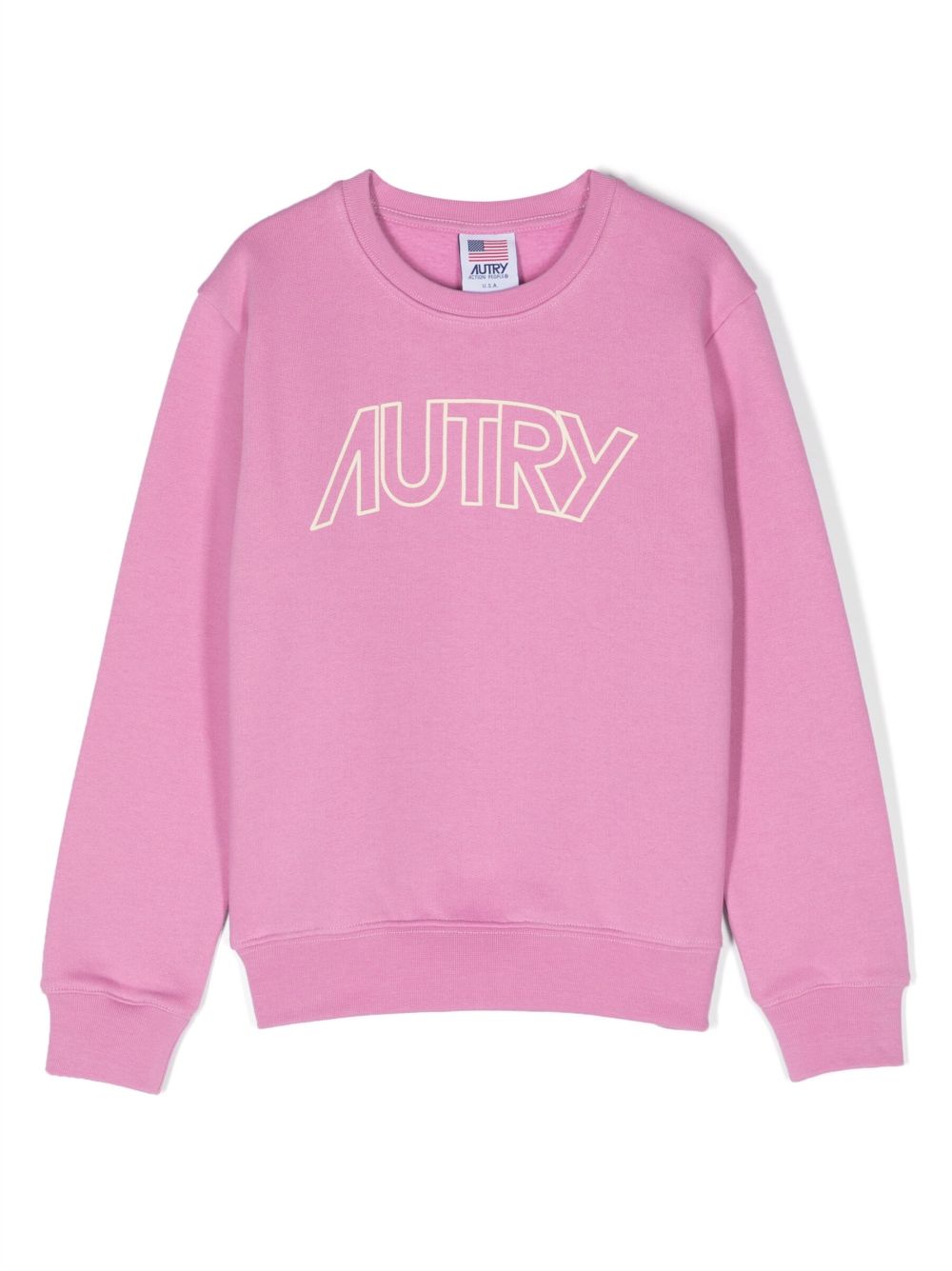 Autry Kids logo印花棉卫衣 - 粉色
