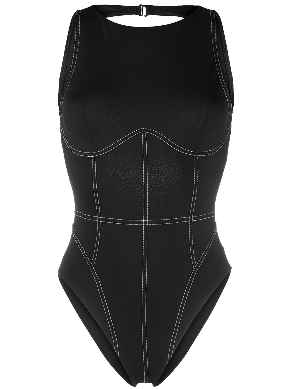 Noire Swimwear 露背连体泳衣 - 黑色