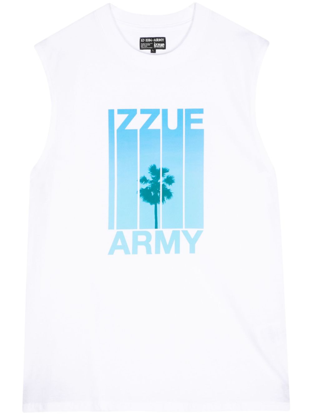 izzue 棕树印花棉坦克背心 - 白色
