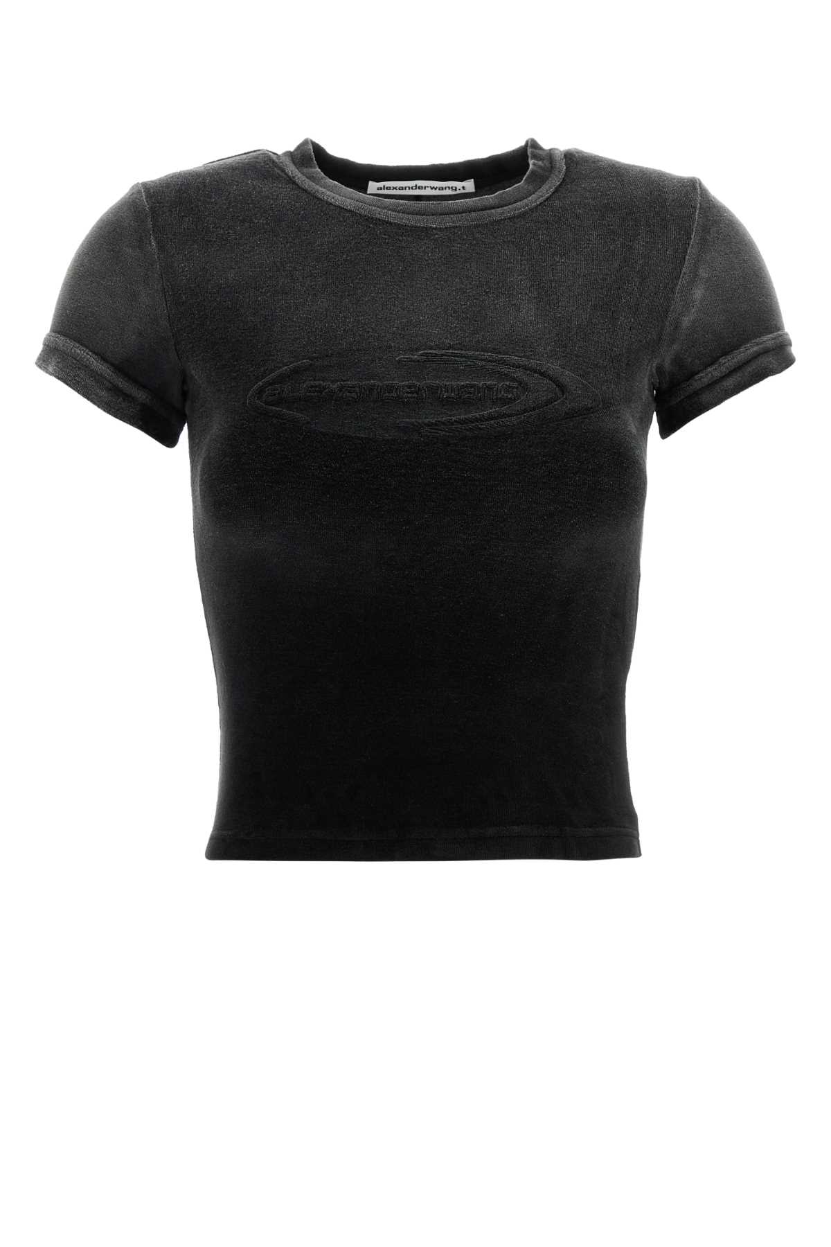 T by Alexander Wang 黑色弹力毛圈面料T恤