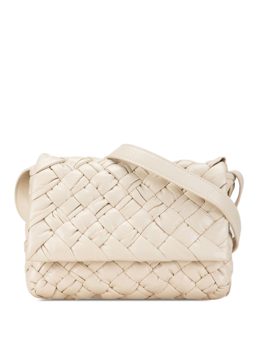 Bottega Veneta Pre-Owned Intrecciato Rumple Messenger 小号斜挎包（2012-2023年典藏款） - 白色