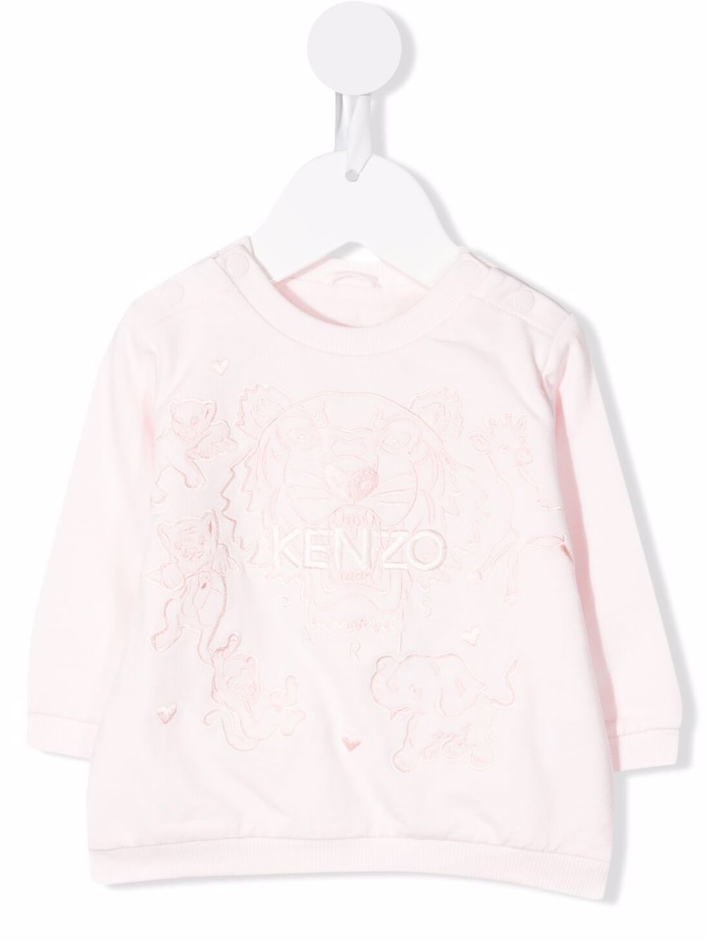 Kenzo Kids logo刺绣卫衣 - 粉色