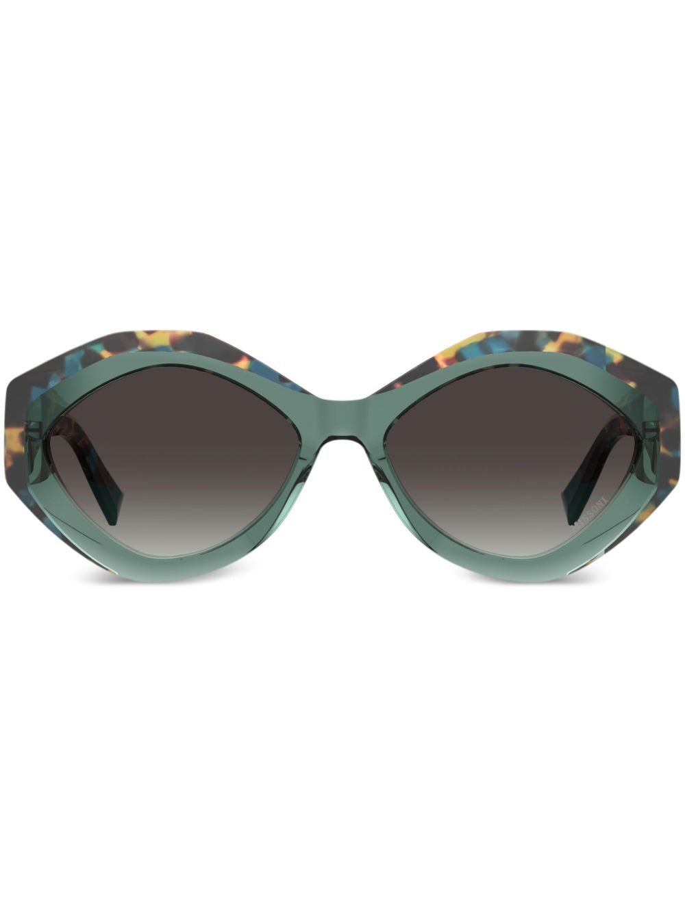 MISSONI EYEWEAR 椭圆形造型太阳眼镜 - 绿色