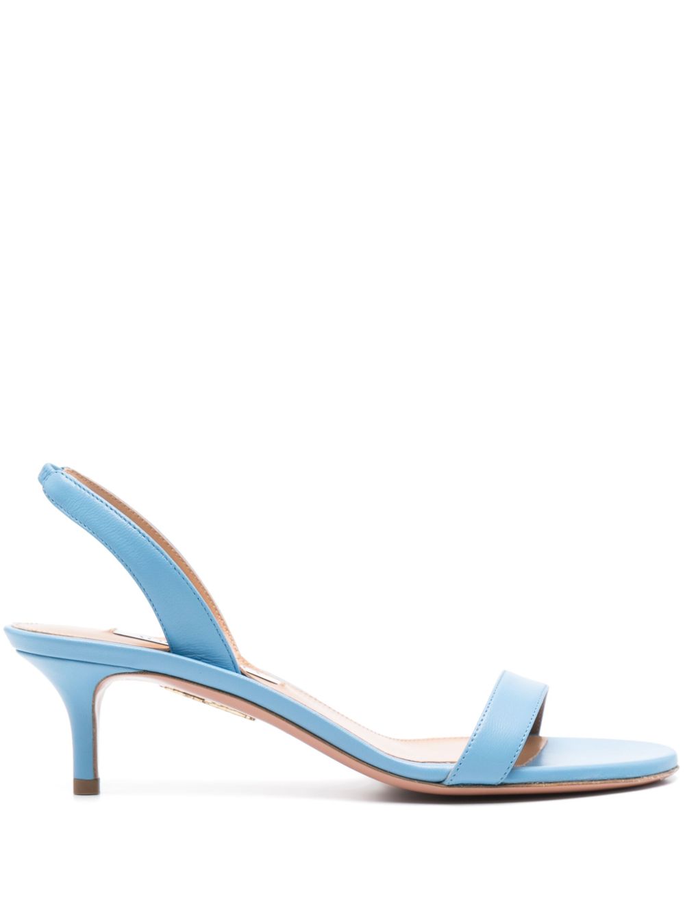 Aquazzura So Nude 中跟皮质凉鞋 - 蓝色