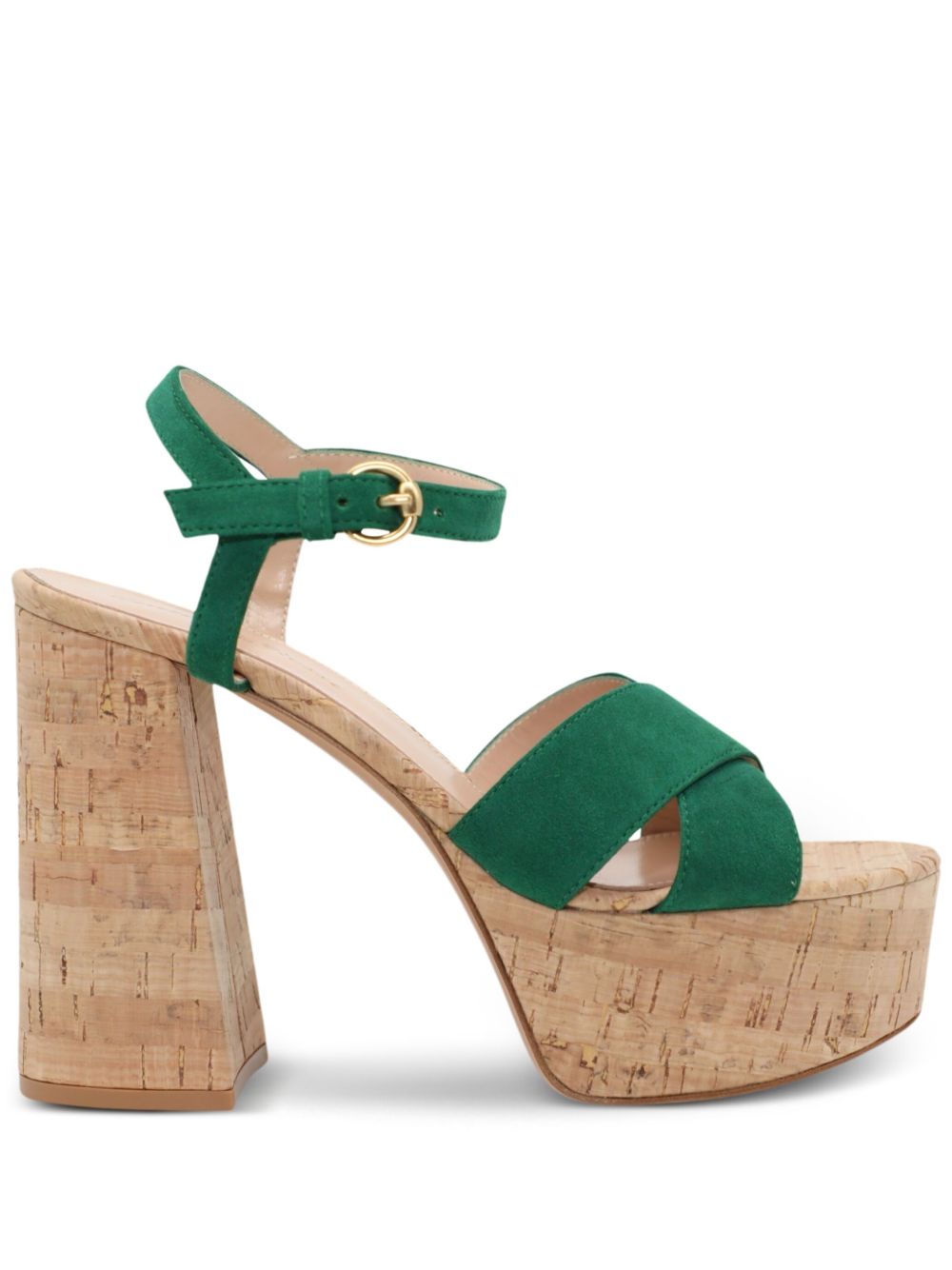 Gianvito Rossi Bebe 皮质高跟凉鞋 - 绿色