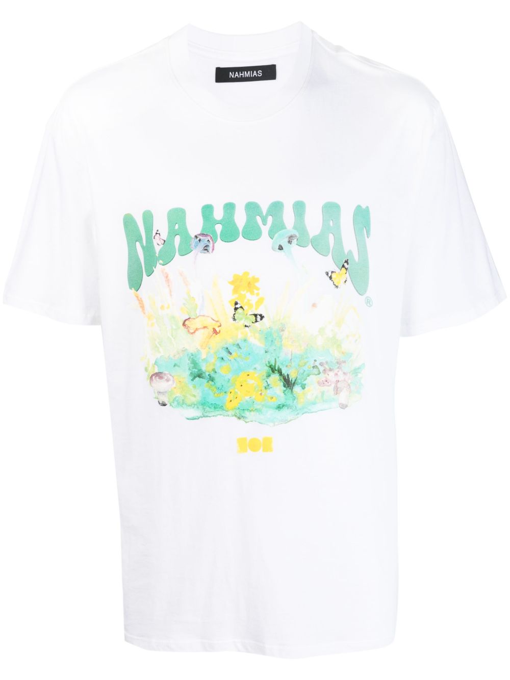 Nahmias logo印花棉T恤 - 白色