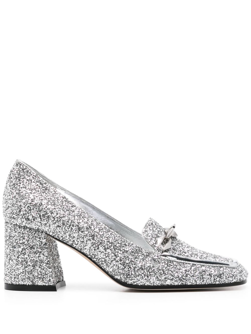 Jimmy Choo Diamond Tilda亮片金葱中跟鞋 - 银色