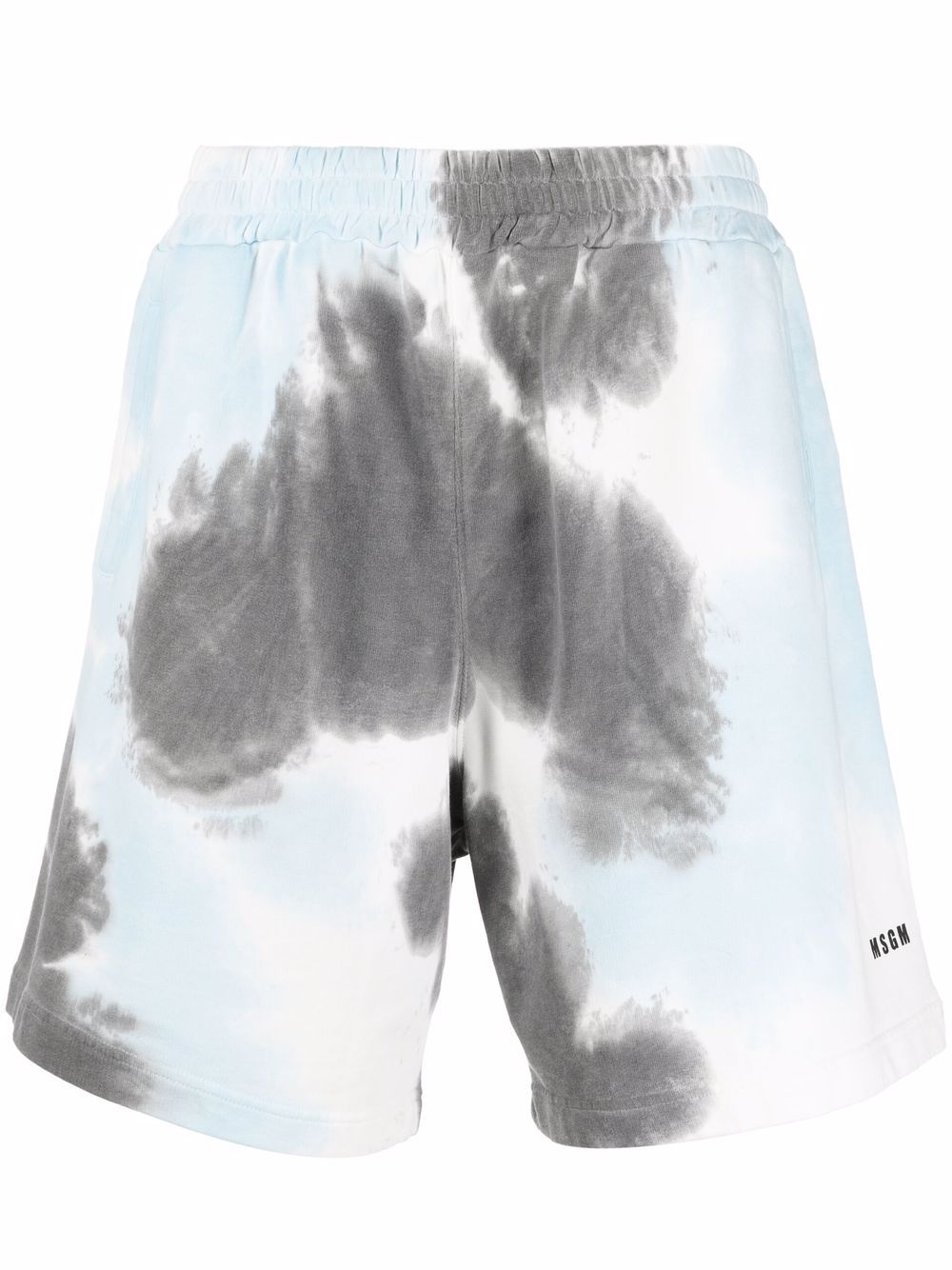 MSGM 扎染印花运动短裤 - 蓝色
