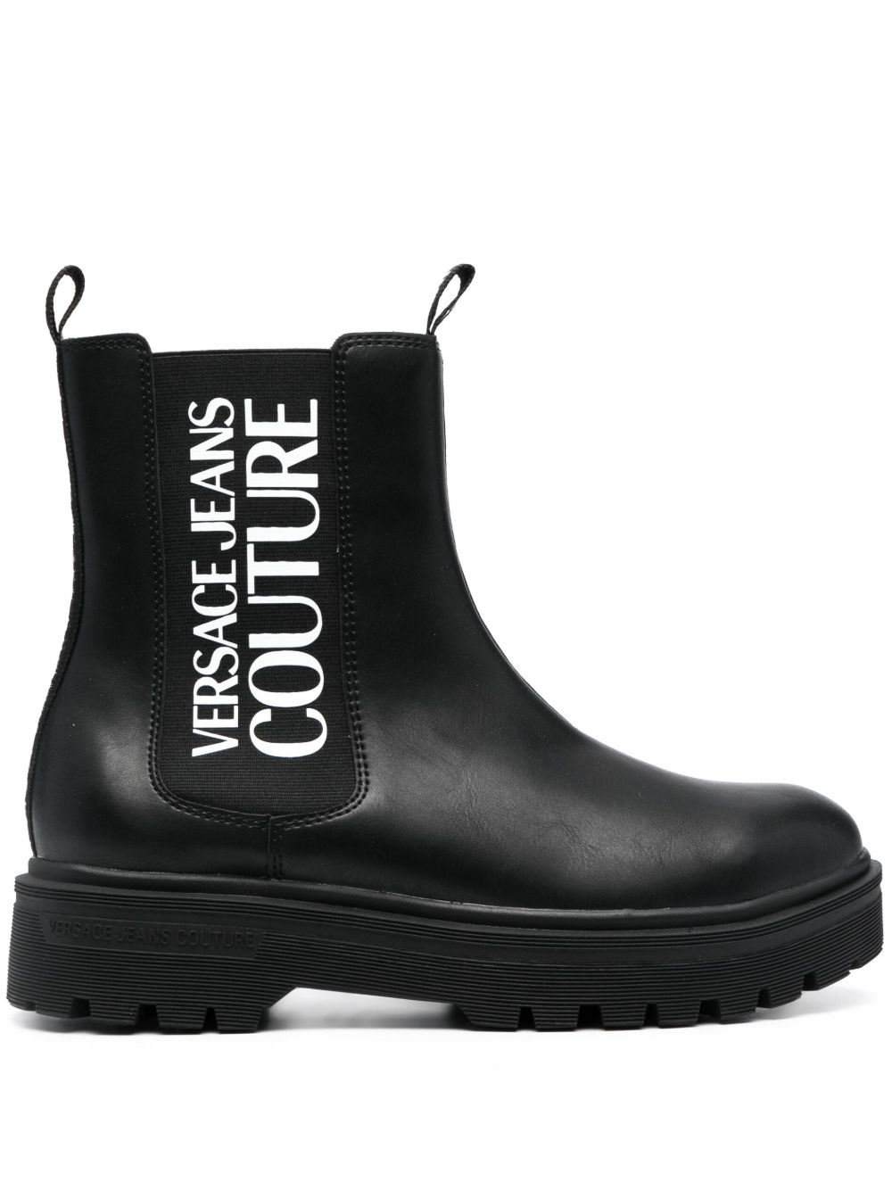 Versace Jeans Couture 皮质切尔西靴 - 黑色