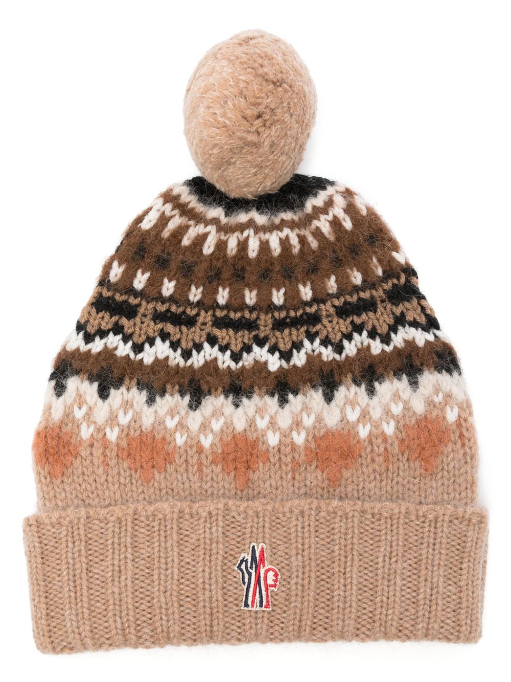Moncler Grenoble 嵌花针织套头帽 - 中性色