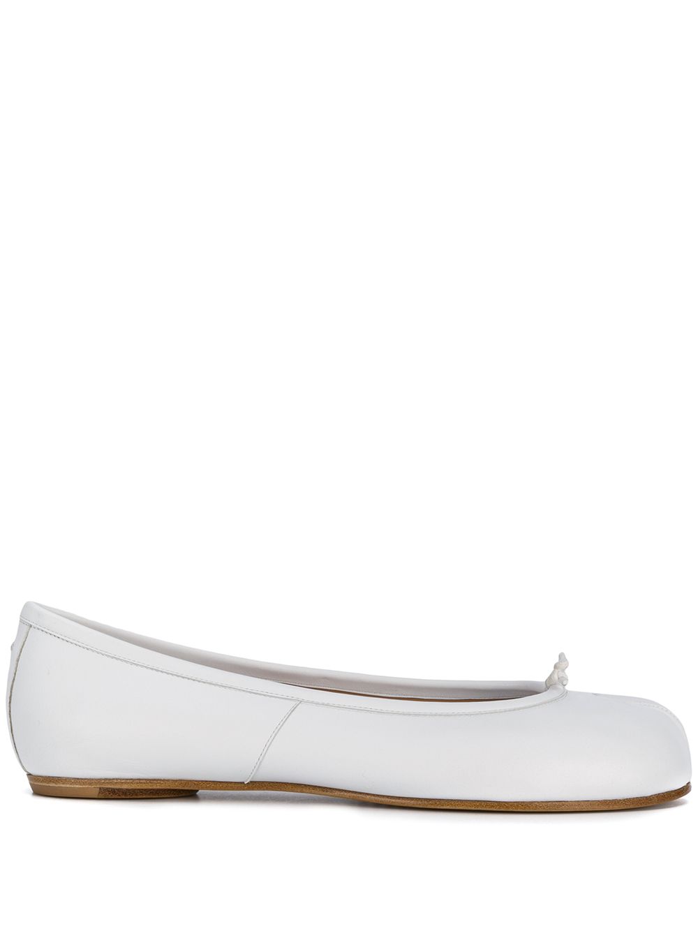 Maison Margiela Tabi 皮质芭蕾平底鞋 - 白色