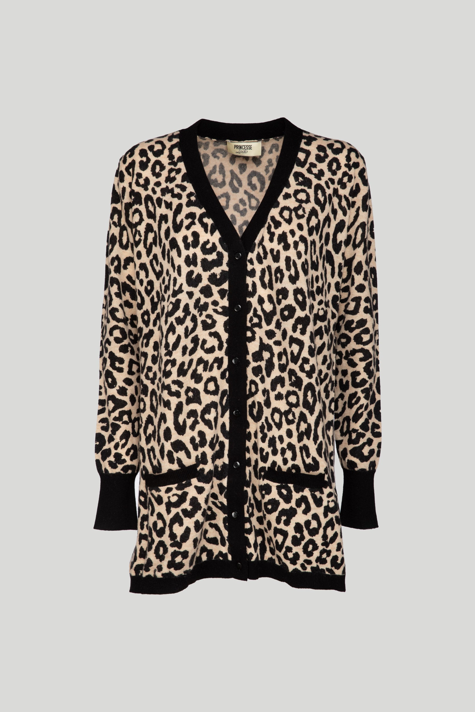 PRINCESE LODO Maglia Oversize Leopardata con Bordi内里