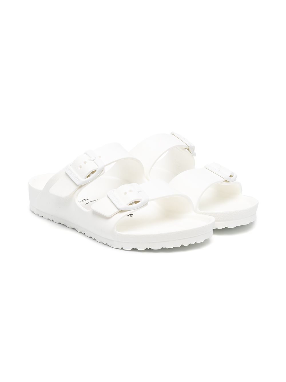 Birkenstock Kids 侧扣环平底凉鞋 - 白色