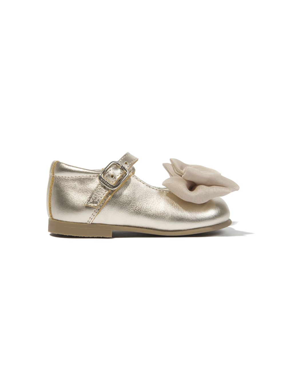 ANDANINES bow metallic ballerina shoes - 金色