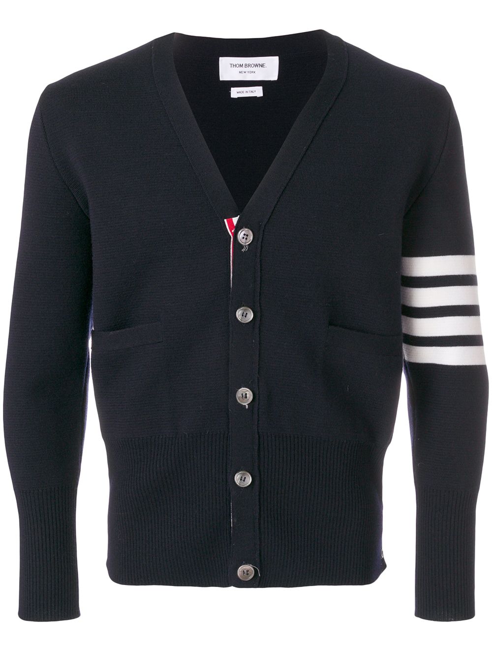 Thom Browne 4 条纹饰针织开衫 - 蓝色
