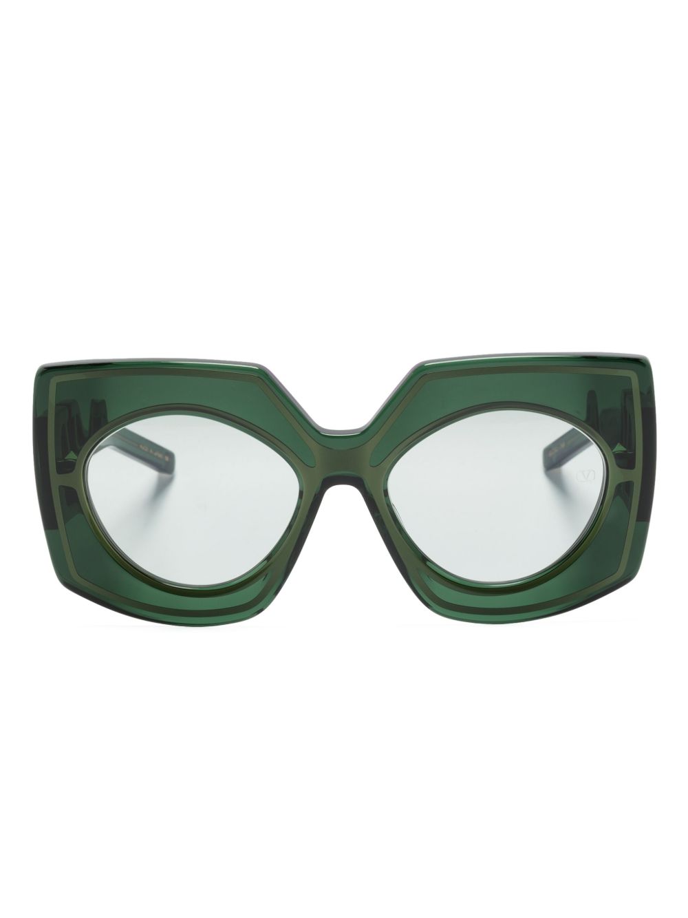 VALENTINO GARAVANI EYEWEAR V-Soul 超大镜框太阳眼镜 - 金色