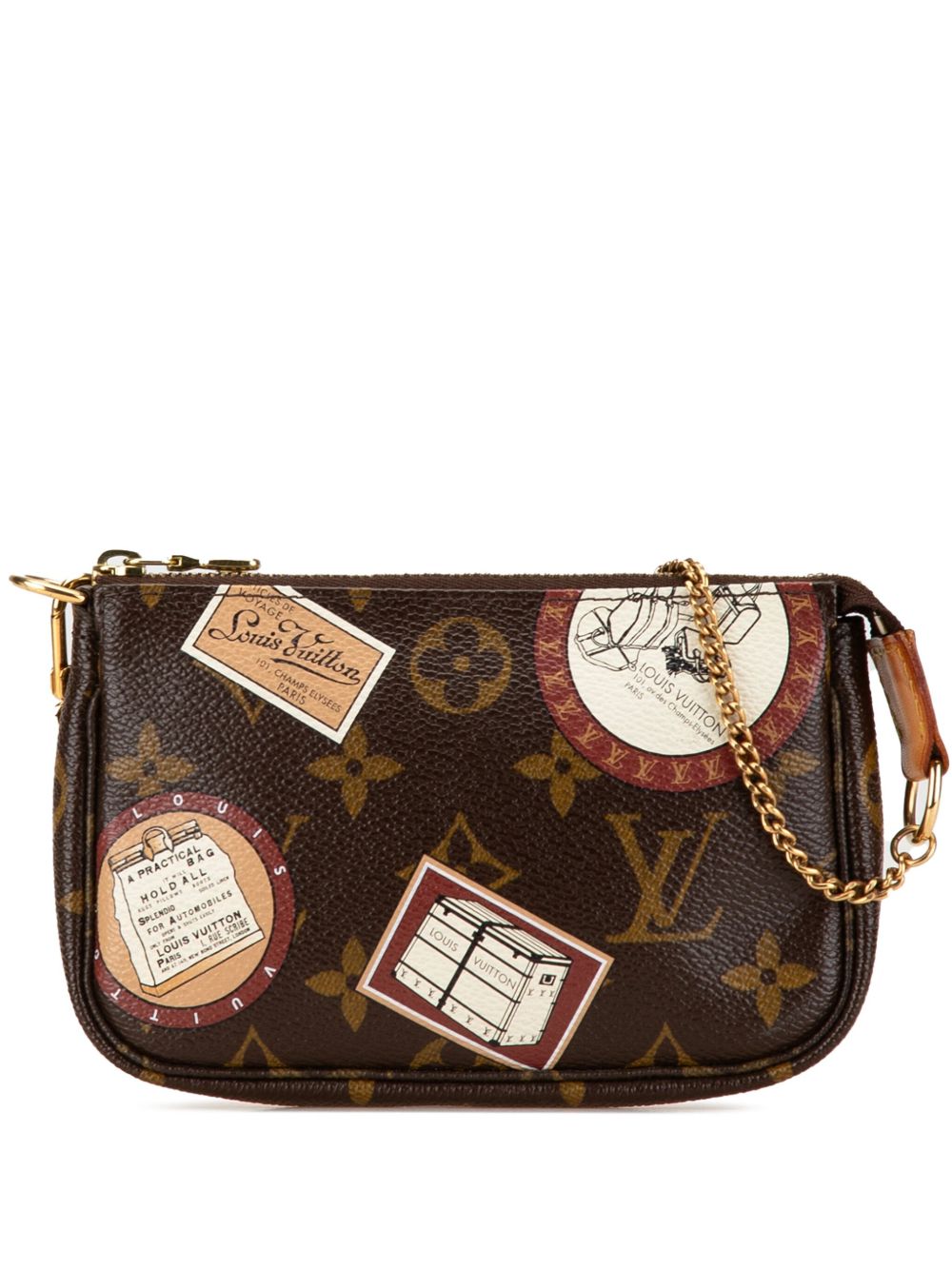 Louis Vuitton Pre-Owned Monogram Patch Mini Pochette Accessoires 手提包（2008年典藏款） - 褐色