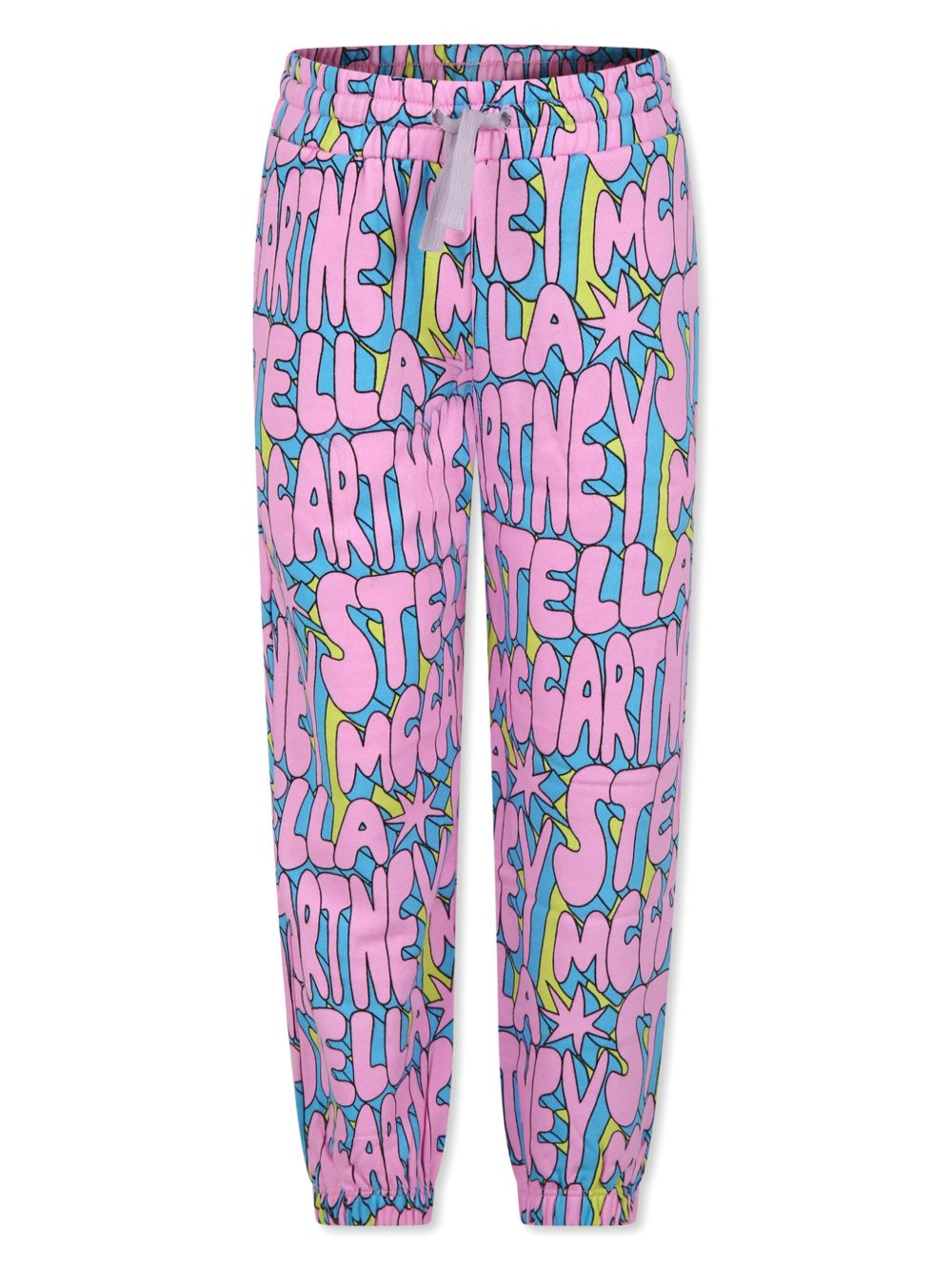 Stella McCartney Kids logo印花棉运动裤 - 粉色