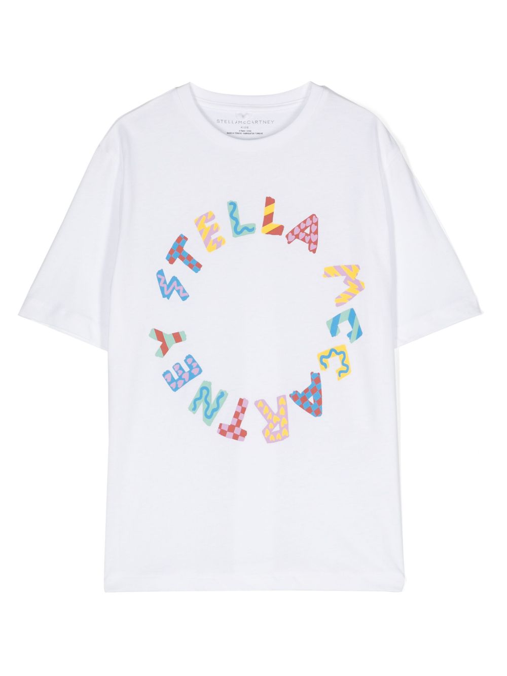 Stella McCartney Kids logo印花棉T恤 - 白色