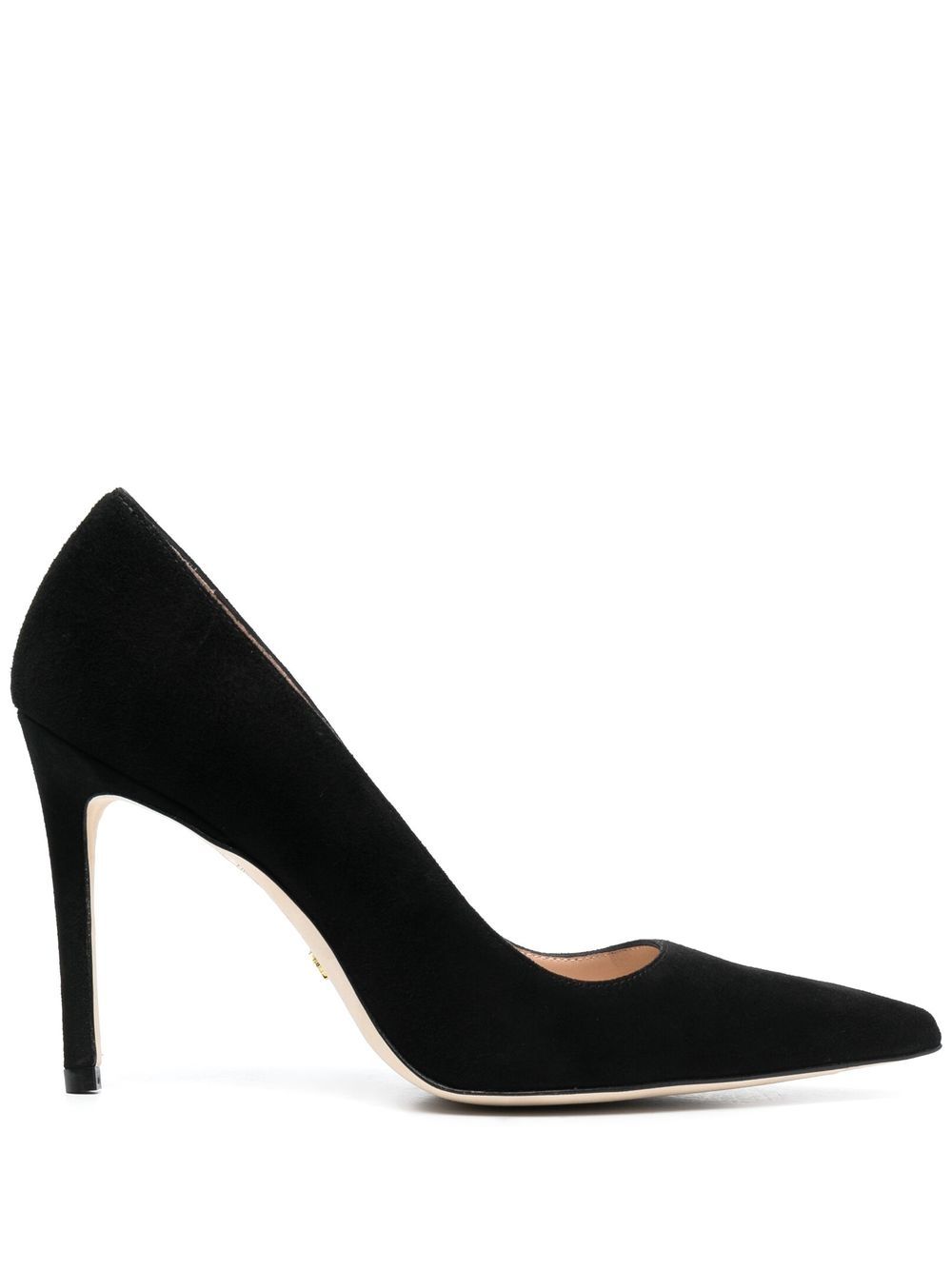 Stuart Weitzman 尖头皮质高跟鞋 - 黑色