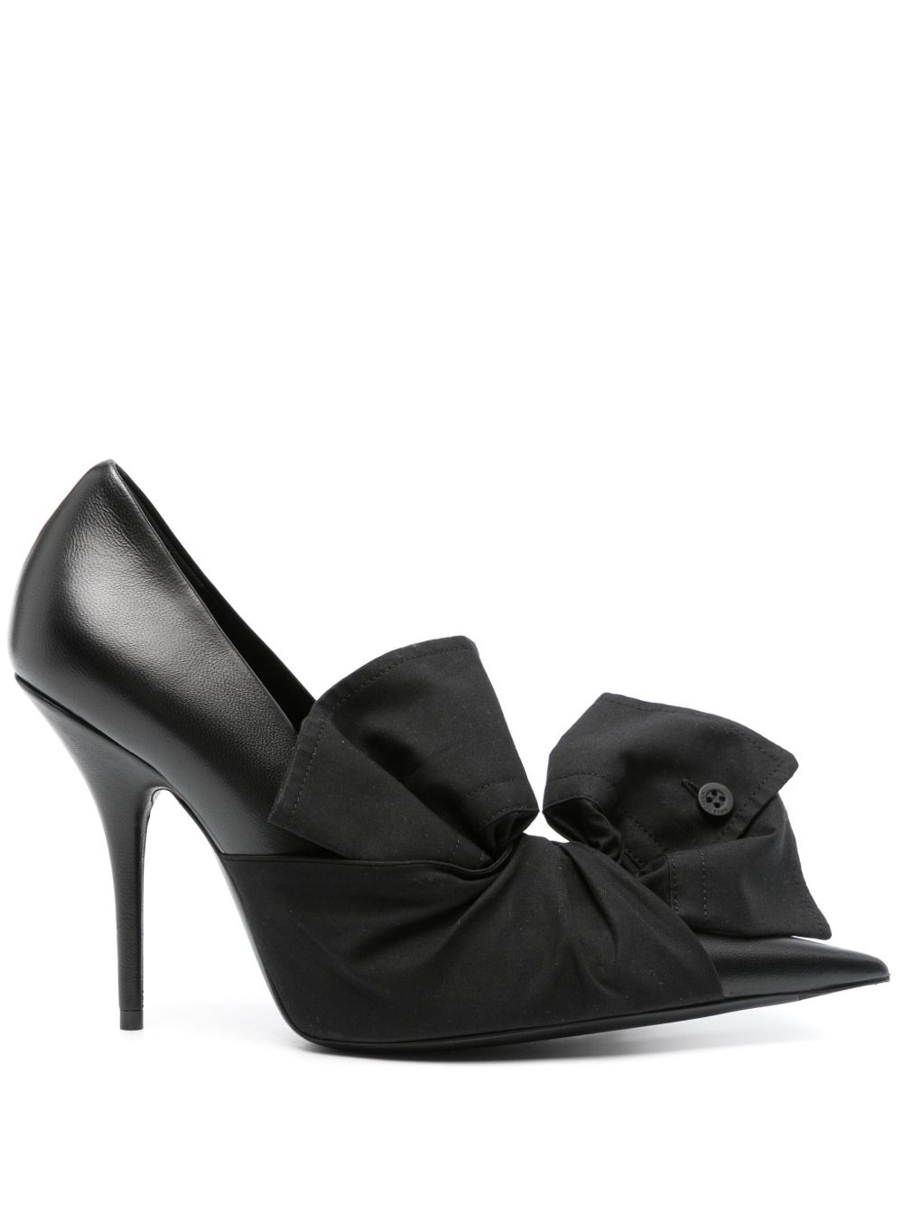 Balenciaga 结饰细节皮质高跟鞋 - 黑色