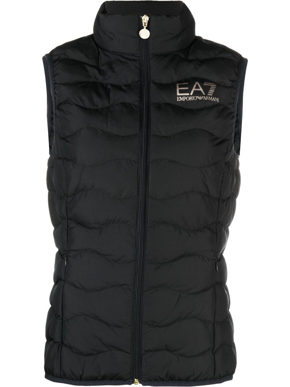 Ea7 Emporio Armani logo印花马甲 - 黑色