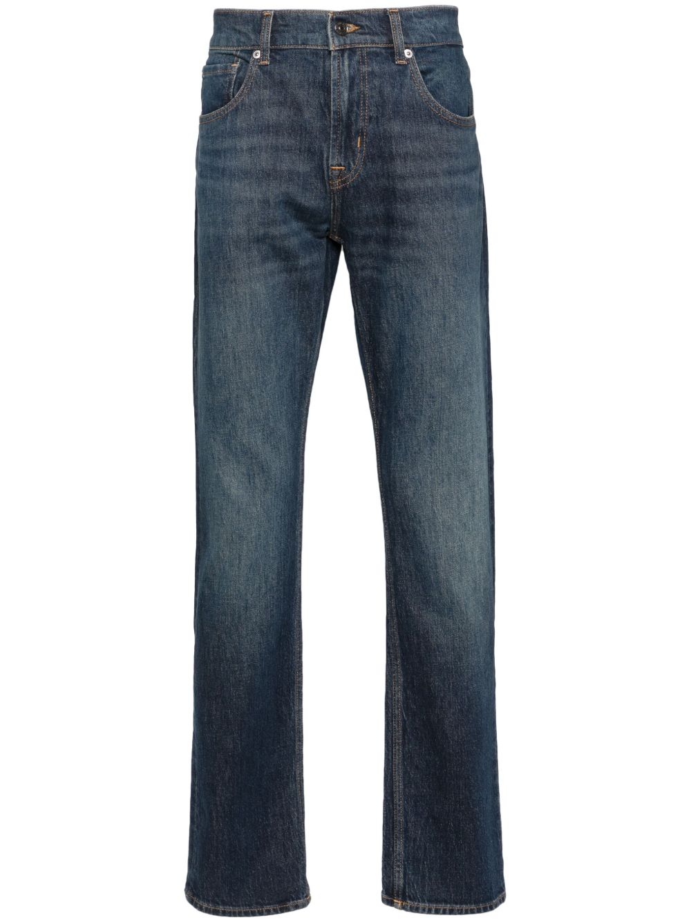 7 For All Mankind Threadlike 中腰直筒牛仔裤 - 蓝色