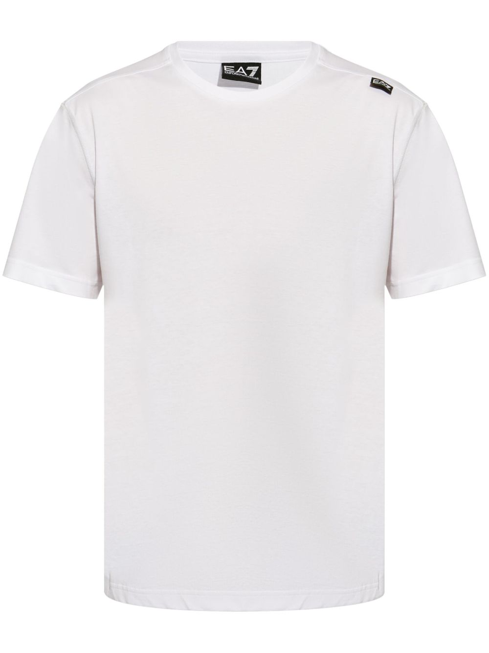 Ea7 Emporio Armani logo印花棉T恤 - 白色
