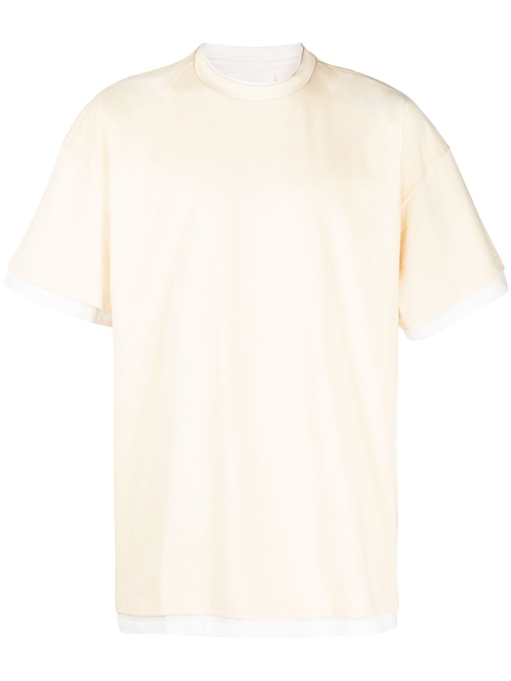 Jil Sander logo印花双色T恤 - 黄色