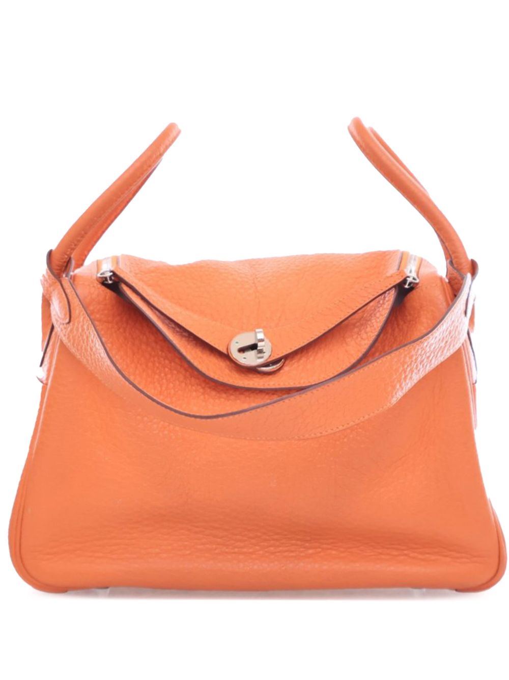 Hermès Pre-Owned Clemence Lindy 30 斜挎包（2009年典藏款） - 橘色