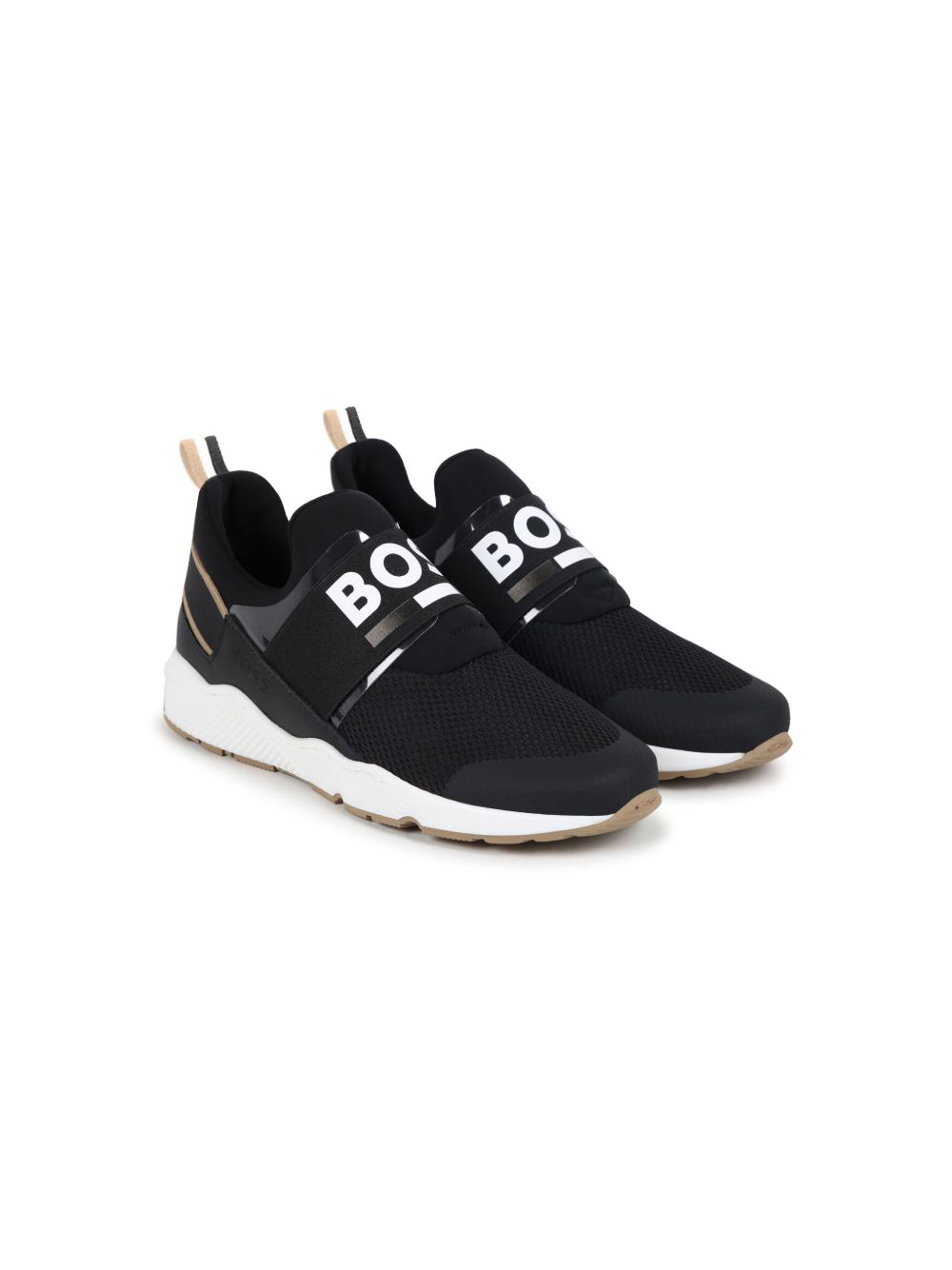 BOSS Kidswear logo饰带网布运动鞋 - 黑色