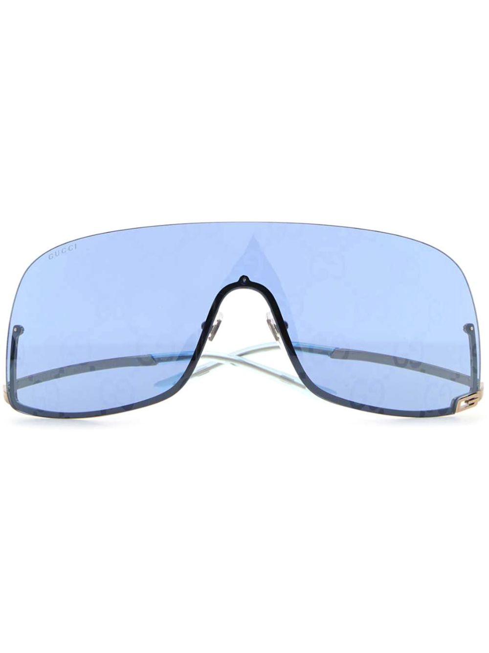 Gucci Eyewear 护目镜式镜框太阳眼镜 - 银色