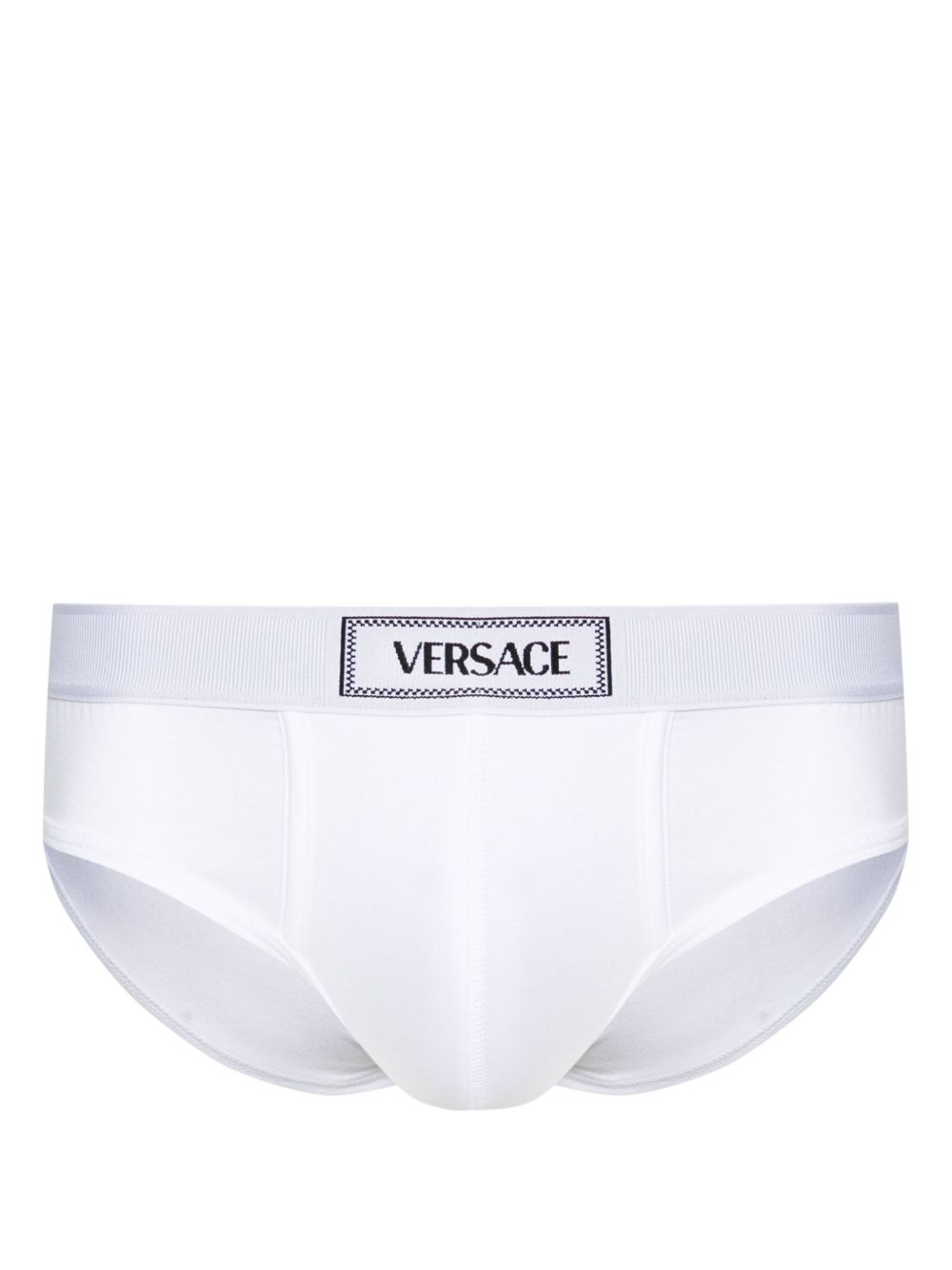 Versace logo腰边三角内裤 - 白色