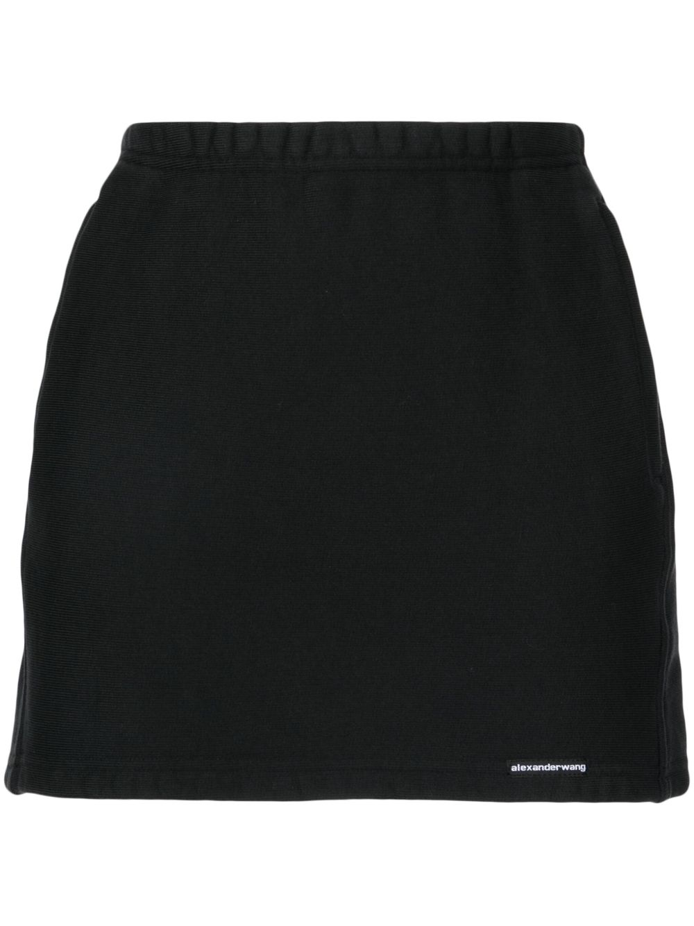 Alexander Wang logo贴花迷你半身裙 - 黑色
