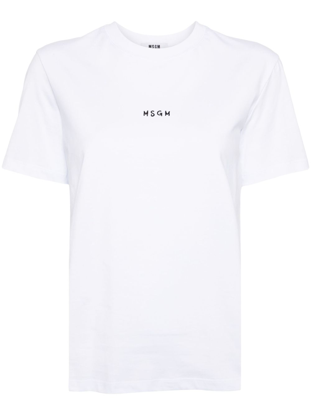 MSGM logo印花棉T恤 - 白色