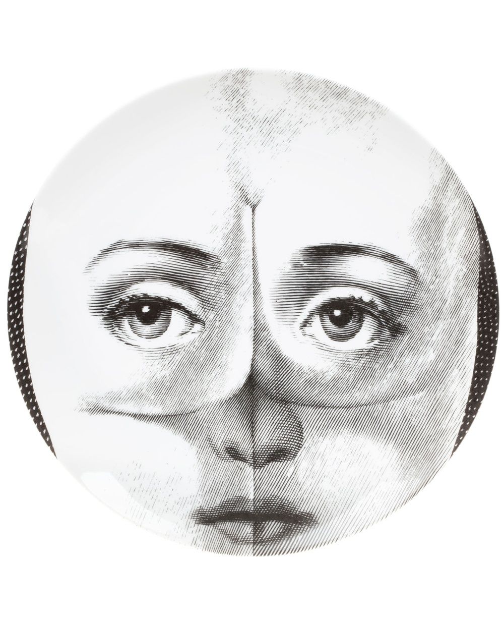 Fornasetti 插画印花方形瓷盘 - 白色