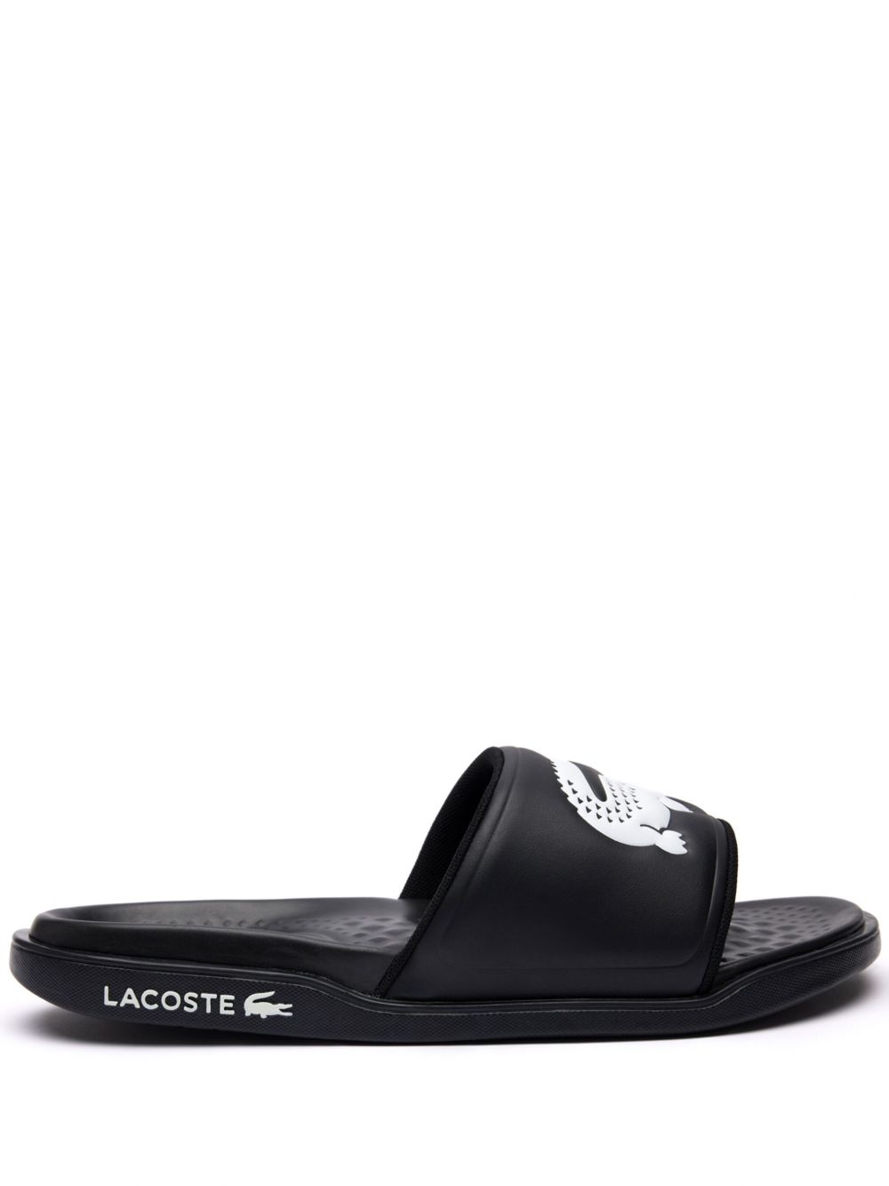 Lacoste Croco Dualiste logo袢带拖鞋 - 黑色