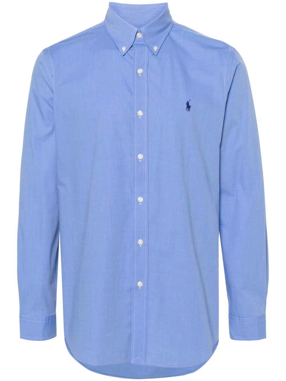Polo Ralph Lauren Polo Pony 刺绣府绸衬衫 - 蓝色