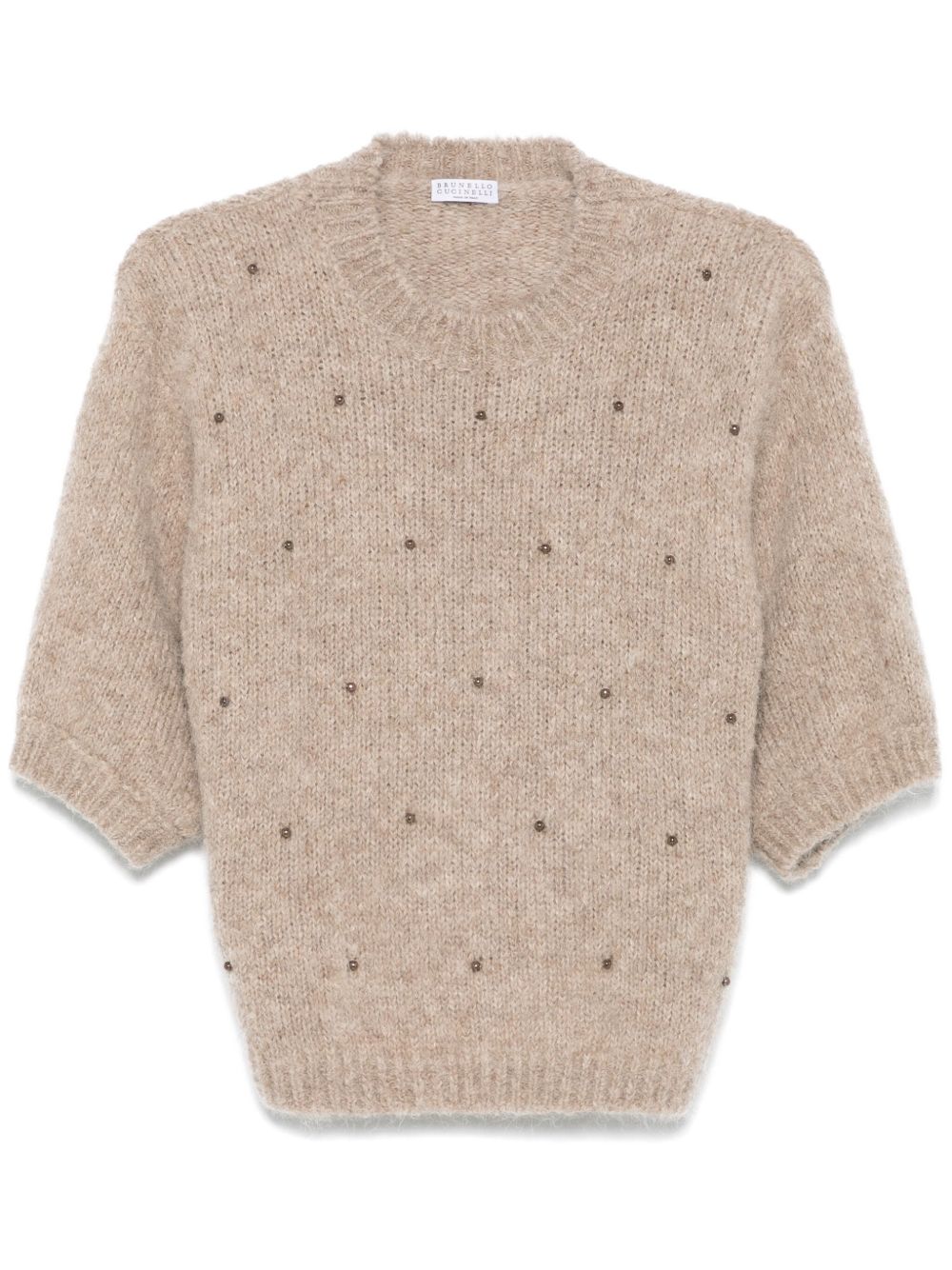 Brunello Cucinelli 串珠细节毛衣 - 中性色