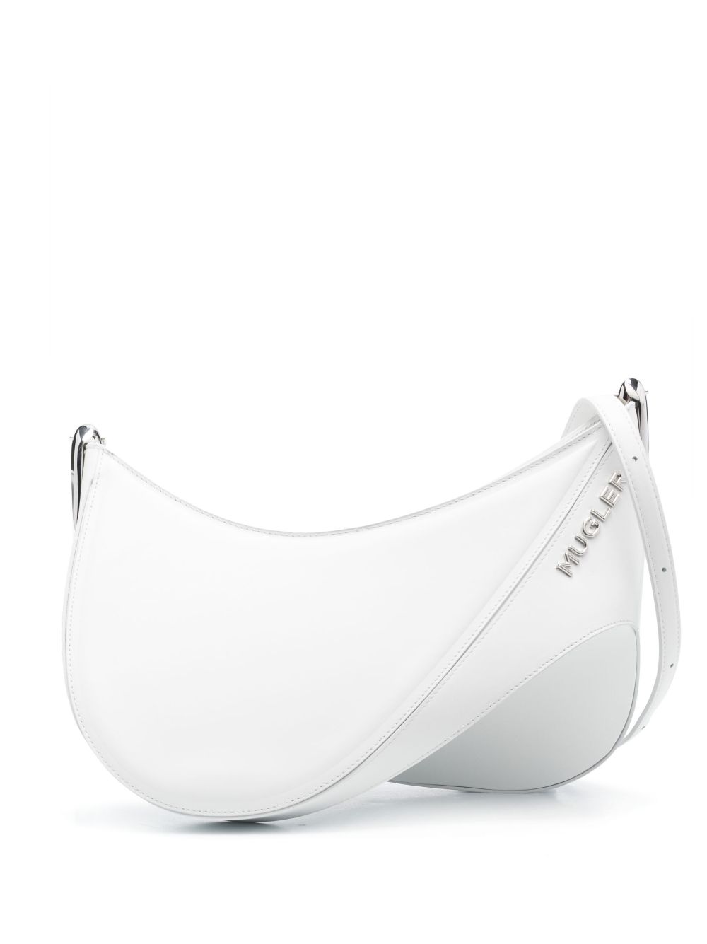 Mugler logo标牌单肩包 - 白色