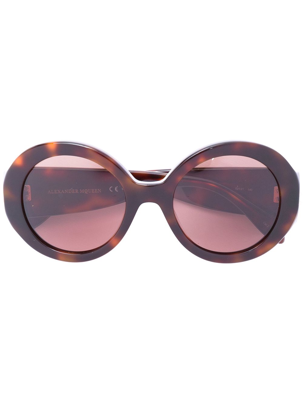 Alexander McQueen Eyewear 亚历山大·麦昆 迷你铆钉饰圆框太阳眼镜 - 褐色