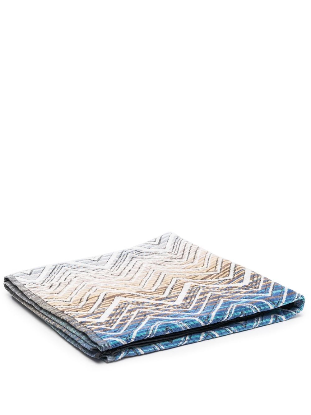 Missoni Home Tolomeo Z字形图案浴巾 - 蓝色