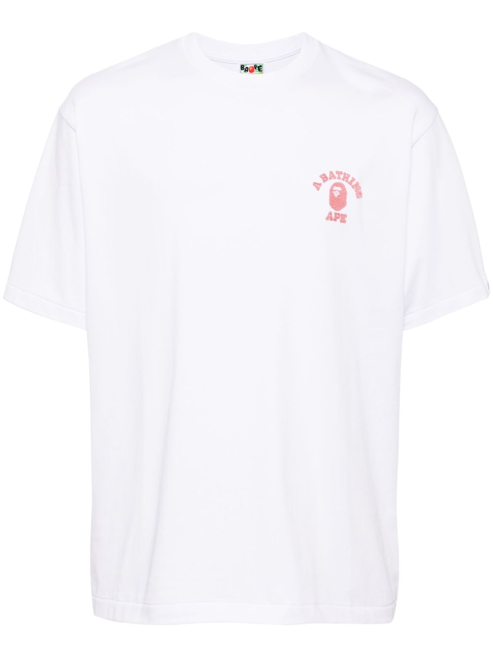 A BATHING APE® 纹理logo棉T恤 - 白色
