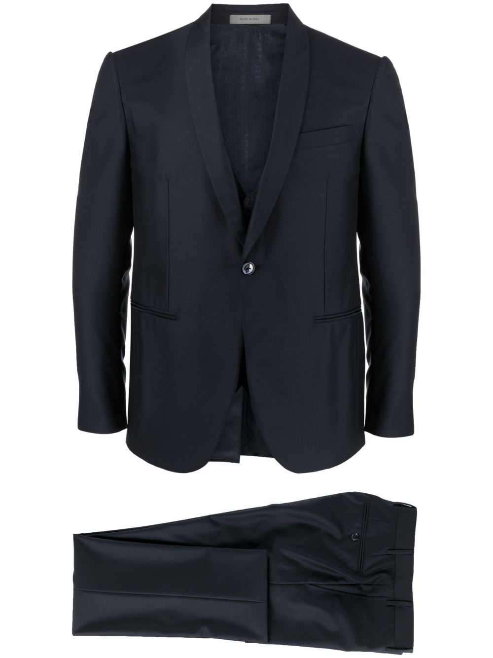 Corneliani 初剪羊毛单排扣西装套装 - 蓝色