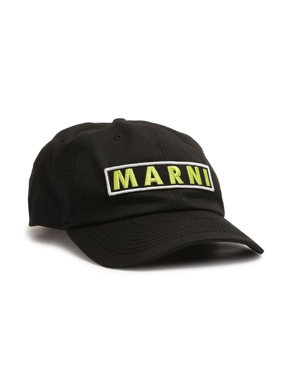 Marni Kids logo刺绣棒球帽 - 黑色
