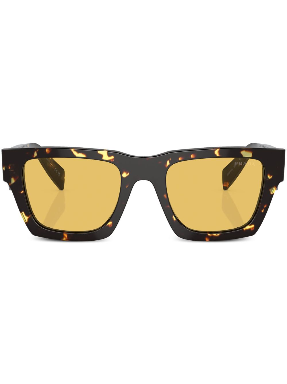 Prada Eyewear 玳瑁纹效果方框太阳眼镜 - 褐色